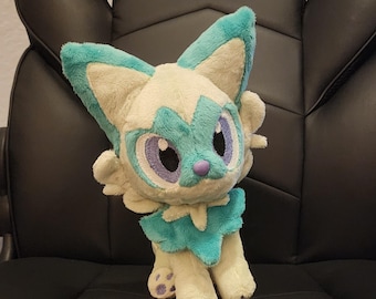 Grass kitten (sprigatito inspired plush) (Handmade) (Read desc) (made to order) (Normal and shiny version)