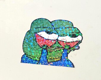 Holographic Sticker ~ Pepe the Frog UV/WEATHERPROOF & WATERPROOF outdoor/indoor*Hand Cut*