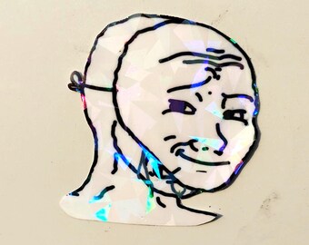 Holographic Sticker ~ Dying Inside UV/WEATHERPROOF & WATERPROOF outdoor/indoor*Hand Cut*