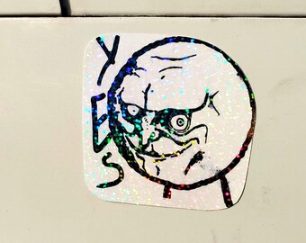 YES Meme Face Sticker – Autumn Sparkle Funny Car Decal*Hand Cut*