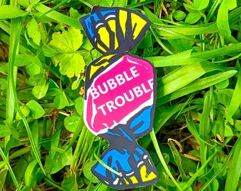 Bubble Trouble Candy Sticker – Comic Bubblegum Autumn Vinyl Decal Matte*Hand Cut*