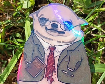 Professor Chihuahua Sticker – Holographic Academic Dog Adventure Vinyl Decal*Hand Cut*