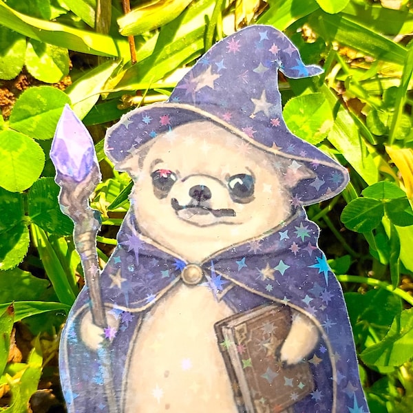 Sparkling Holographic Mage Chihuahua Sticker UV/WEATHERPROOF & WATERPROOF outdoor/indoor