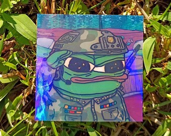 Soldier Pepe Sticker~ UV/WEATHERPROOF & WATERPROOF outdoor/indoor*Hand Cut*