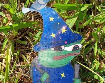Wizard Pepe Sticker – Holographic Autumn Magic Frog Decal*Hand Cut*