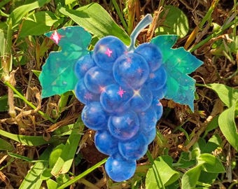 Holographic Grape Sticker – Weatherproof Vinyl Decal (Hand Cut)