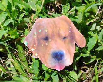 Holographic Sticker ~ Good Doggo Sticker UV/WEATHERPROOF & WATERPROOF outdoor/indoor*Hand Cut*