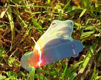 Skating Frog Sticker – Holographic Autumn Skater Frog Decal*Hand Cut*