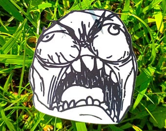 Meme Face Matte Sticker: Weatherproof Vinyl Decal for Indoor/Outdoor Use*Hand Cut*