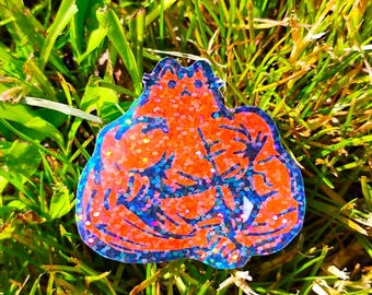 Sparkle Buff Cat Sticker UV/WEATHERPROOF & WATERPROOF outdoor/indoor*Hand Cut*