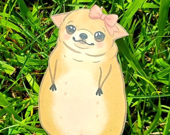 Coquette Chihuahua Matte Sticker: Weatherproof Vinyl Decal for Indoor/Outdoor Use*Hand Cut*