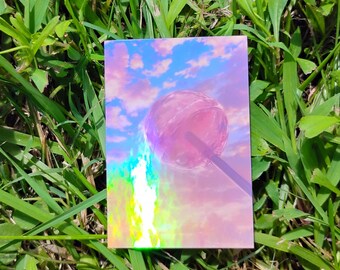 Holographic Lollipop Sticker: Weatherproof Vinyl Decal for Laptops, Waterbottles*Hand Cut*