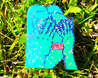 Pepe Covering Face Sticker UV/WEATHERPROOF & WATERPROOF outdoor/indoor*Hand Cut*