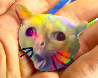 Coughing Cat Sticker~ UV/WEATHERPROOF & WATERPROOF outdoor/indoor*Hand Cut*
