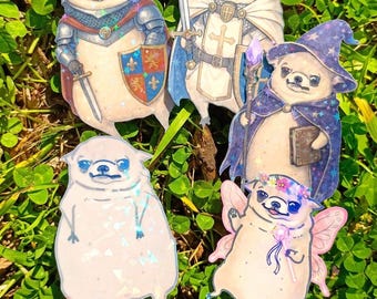 Holographic Adventurer Chihuahua Sticker Pack UV/WEATHERPROOF & WATERPROOF outdoor/indoor*Hand Cut*