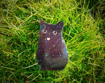 Holographic Sticker ~ Cat Sticker UV/WEATHERPROOF & WATERPROOF outdoor/indoor*Hand Cut*