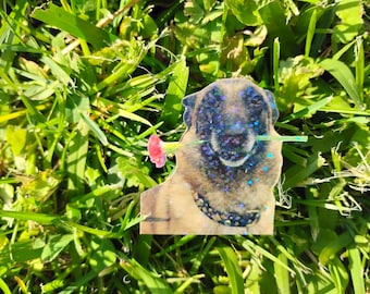 Holographic Sticker ~ Dog Rose Sticker UV/WEATHERPROOF & WATERPROOF outdoor/indoor*Hand Cut*