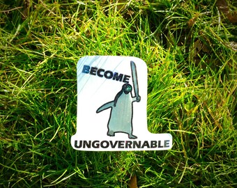 Holographic Sticker ~ Penguin Sticker UV/WEATHERPROOF & WATERPROOF outdoor/indoor*Hand Cut*