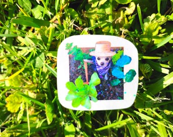 Holographic Sticker ~ Farmer Dog Sticker UV/WEATHERPROOF & WATERPROOF outdoor/indoor*Hand Cut*