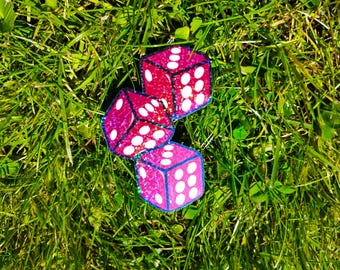 Holographic Sticker ~  Dice Sticker UV/WEATHERPROOF & WATERPROOF outdoor/indoor*Hand Cut*