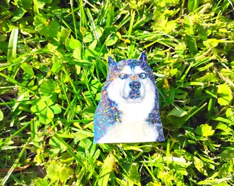 Holographic Sticker ~ Husky Butterfly Sticker UV/WEATHERPROOF & WATERPROOF outdoor/indoor*Hand Cut*