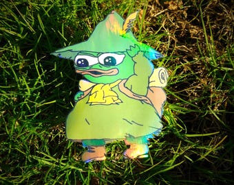 Pepe Hiker Sticker – Autumn Forest Adventure Frog Decal*Hand Cut*