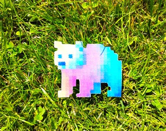 Holographic Sticker ~  Pastel Bear Sticker UV/WEATHERPROOF & WATERPROOF outdoor/indoor*Hand Cut*