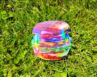 Holographic Sticker ~  Burger Sticker UV/WEATHERPROOF & WATERPROOF outdoor/indoor*Hand Cut*