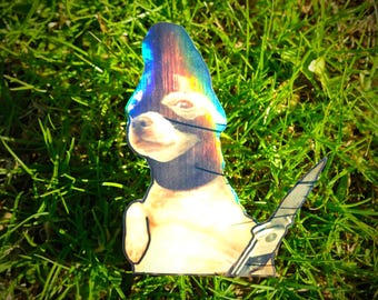 Masked Chihuahua Sticker – Autumn Meme Dog Mischief Decal*Hand Cut*