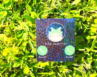 Frog Department Call Sticker – Autumn Holographic Vinyl Decal (Weatherproof)*Hand Cut*