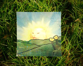 Holographic Sticker ~ Cat Sticker UV/WEATHERPROOF & WATERPROOF outdoor/indoor*Hand Cut*