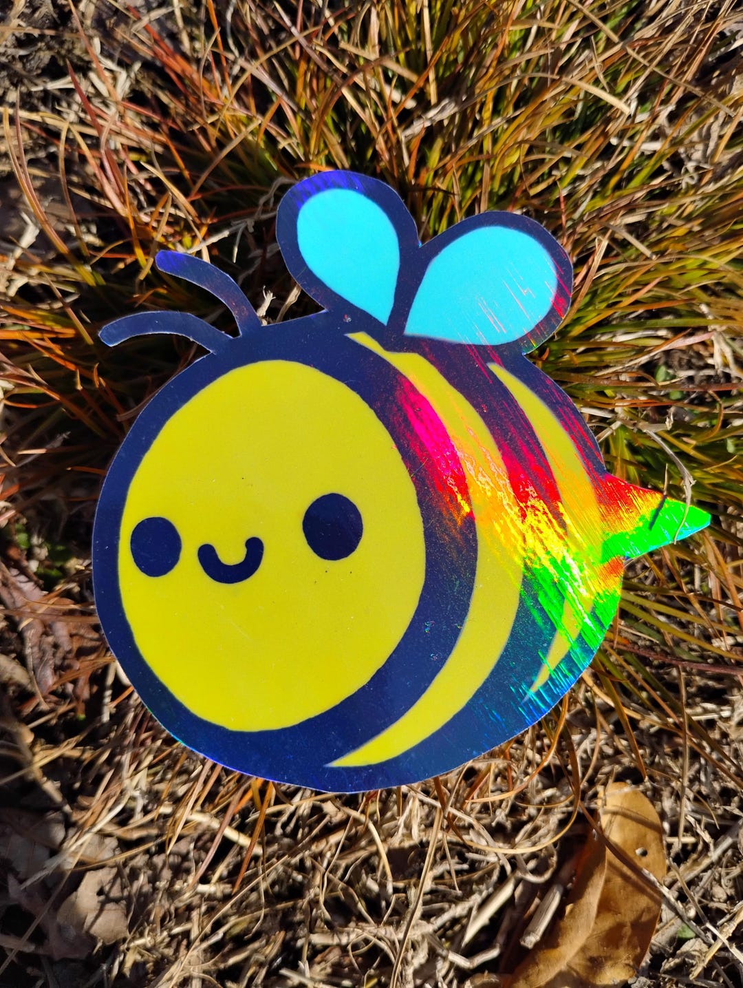 Holographic Sticker ~ Bee Sticker UV/WEATHERPROOF & WATERPROOF Outdoor ...