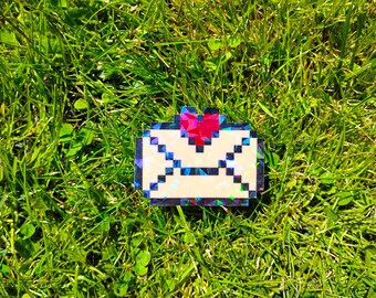 Holographic Sticker ~  Pixel Envelope Sticker UV/WEATHERPROOF & WATERPROOF outdoor/indoor*Hand Cut*