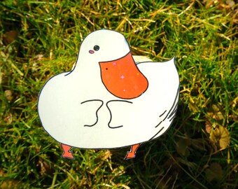 Shy Duck Sticker – Autumn Blushing Duck Decal*Hand Cut*
