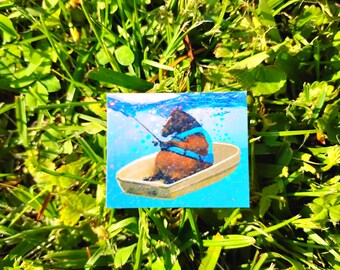 Holographic Sticker ~ Fishing Horse Sticker UV/WEATHERPROOF & WATERPROOF outdoor/indoor*Hand Cut*