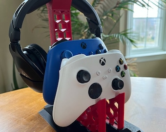 Gaming Controller Headset Stand, Stand for Xbox controllers and headphones, Personalized Controller and Headphone stand gaming gift