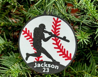 Personalized Baseball Tree Ornament, Baseball Holiday Ornament
