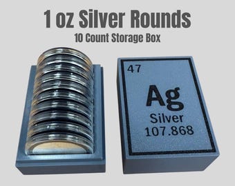 1 oz Silver Coin Storage Box, 10 Count Bullion Holder
