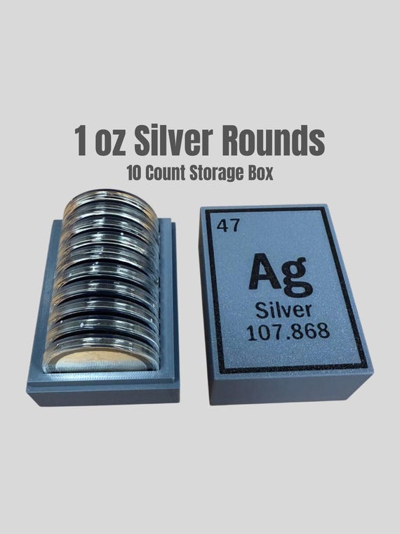 1 oz Silver Coin Storage Box, 10 Count Bullion Holder