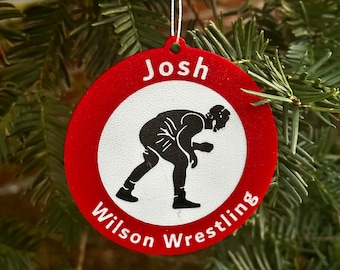 Personalized Wrestling Ornament 3D printed Christmas Ornament, Personalized Wrestling Gifts