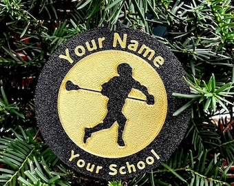 Personalized Lacrosse Tree Ornament, Custom Sports Ornament