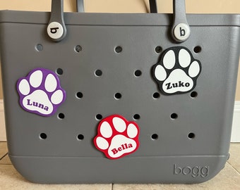 Personalized Bogg Paw Print Charm | Custom Pet Name Bogg Bag Bit