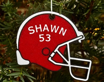 Personalized Football Ornament, 3D printed Holiday Ornament