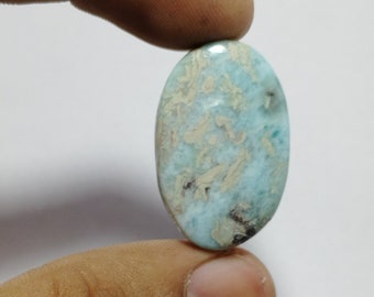 Larimar Cabochon gemstone, Larimar pendant Loose stone, Semi precious for jewelry, Larimar Cabochon with good feeling,   41 Carat. 30X19 MM