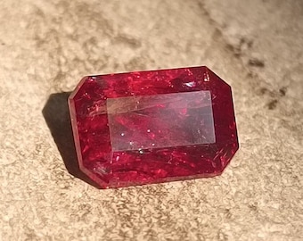 BURMESE RED SPINEL - Natural Burma Red Spinel Faceted Gemstone, Wholesale Natural Red Spinel 2.60CT 9x6x4.5MM Gemstone For Jewellery Making