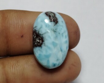 Larimar Cabochon gemstone, Larimar pendant Loose stone, Semi precious for jewelry, Larimar Cabochon with good feeling,  15 Carat. 21X13 MM