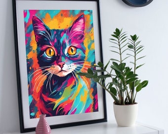 Cute Neon Cat