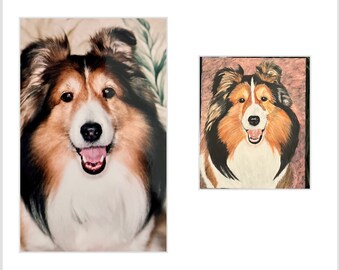 Custom hand painted pet portraits