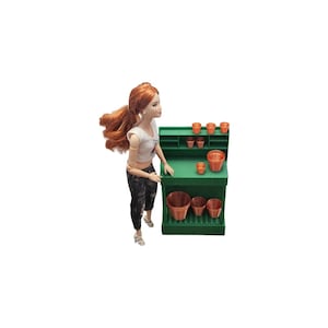 Greenhouse Workbench Shelf / Stand / Flower Pots for your Zuru Mini Brands or Miniverse Garden Accessories | 1:6 scale Barbie