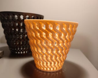 3D Printed Orchid Pot Bio-based Material, Net Basket Design, Multiple colors, 3 sizes, Original Design, Style 26